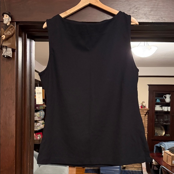 Anthropologie - never worn - sleeveless - side slit - tailored Black Top - Picture 3 of 12